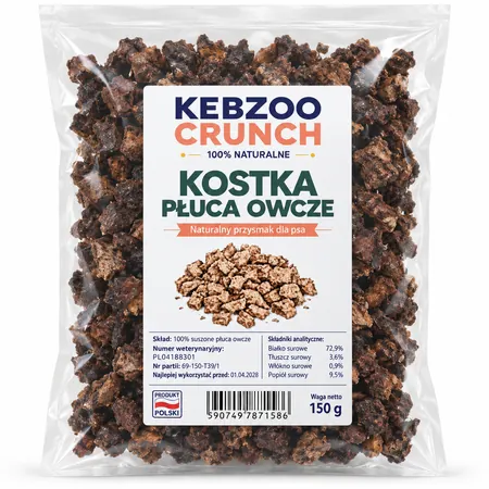 Przysmak dla psa: kostka treningowa z płuc owczych 150 g